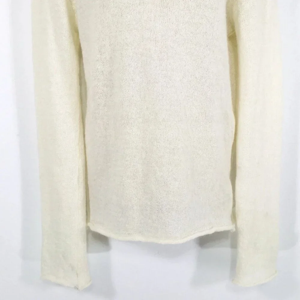 Brandy Melville Andi Sweater Sz M Mohair Blend Relaxed Rolled Hem Soft Cozy